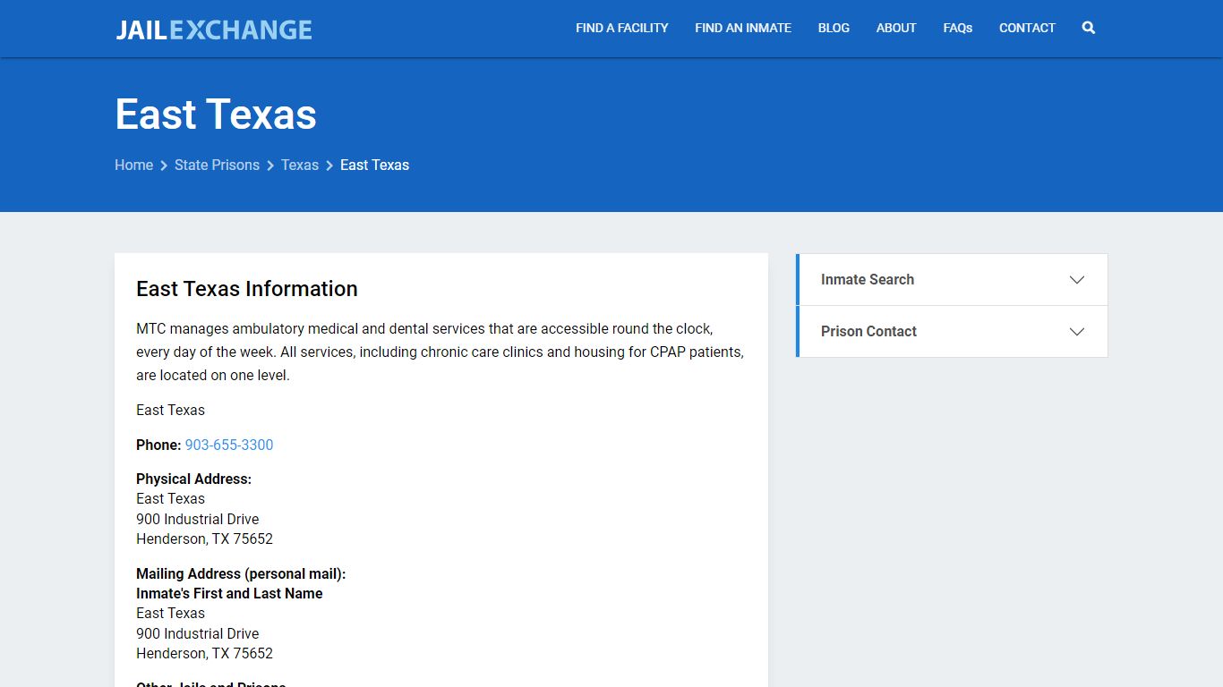 East Texas Inmate Search, TX - Jail Exchange